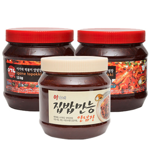 이가네 떡볶이 양념장 1+1+1 (오리지널 1.5kg 2개 + 집밥만능 1.4kg 1개)
