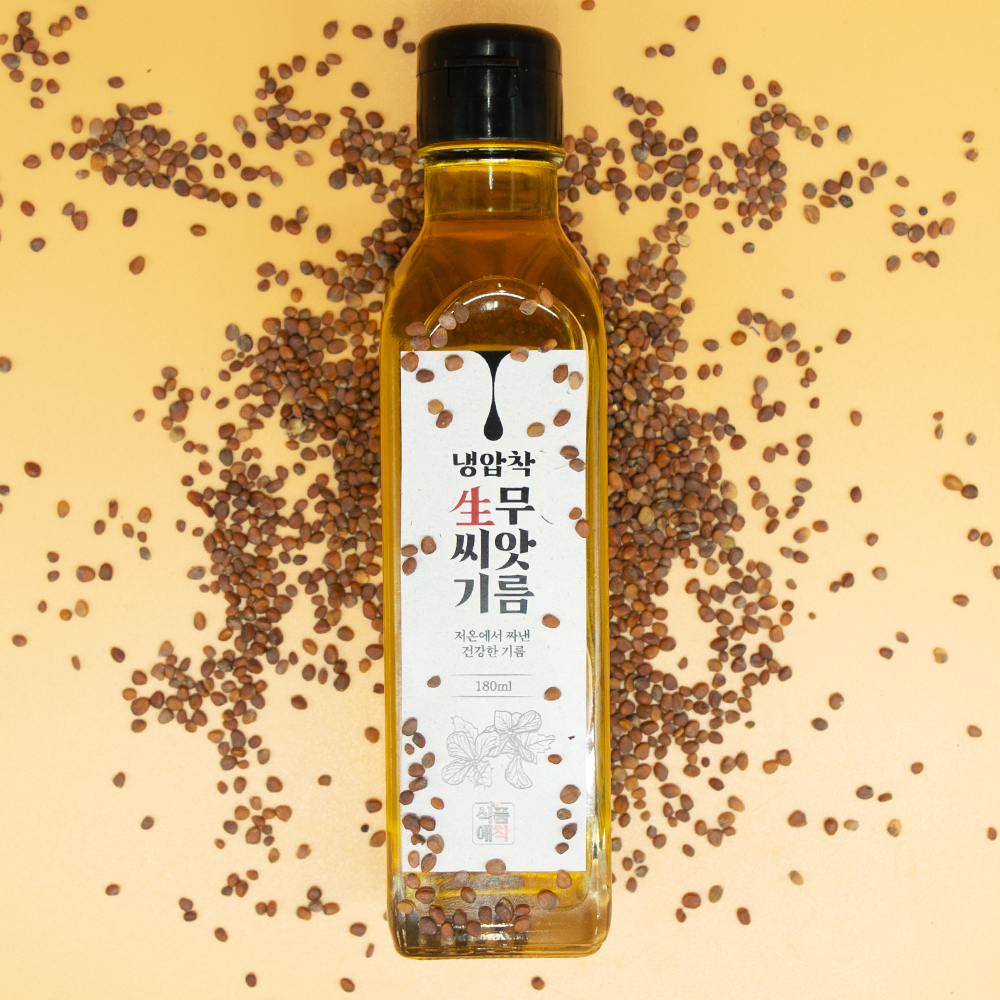 100% 냉압착 폐 기관지 기침에 좋은 생무씨앗기름 3병