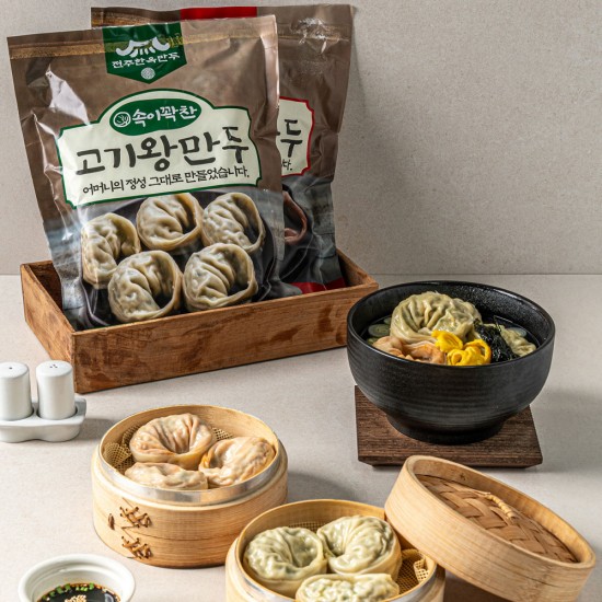 전주한옥 고기왕만두 1.05kg(1봉) x 김치왕만두 1.05kg(1봉)