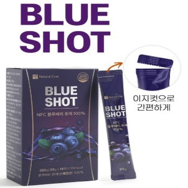 내츄럴코어 블루샷 NFC 블루베리 퓨레 100% 스페인산 20g x 14포X2개