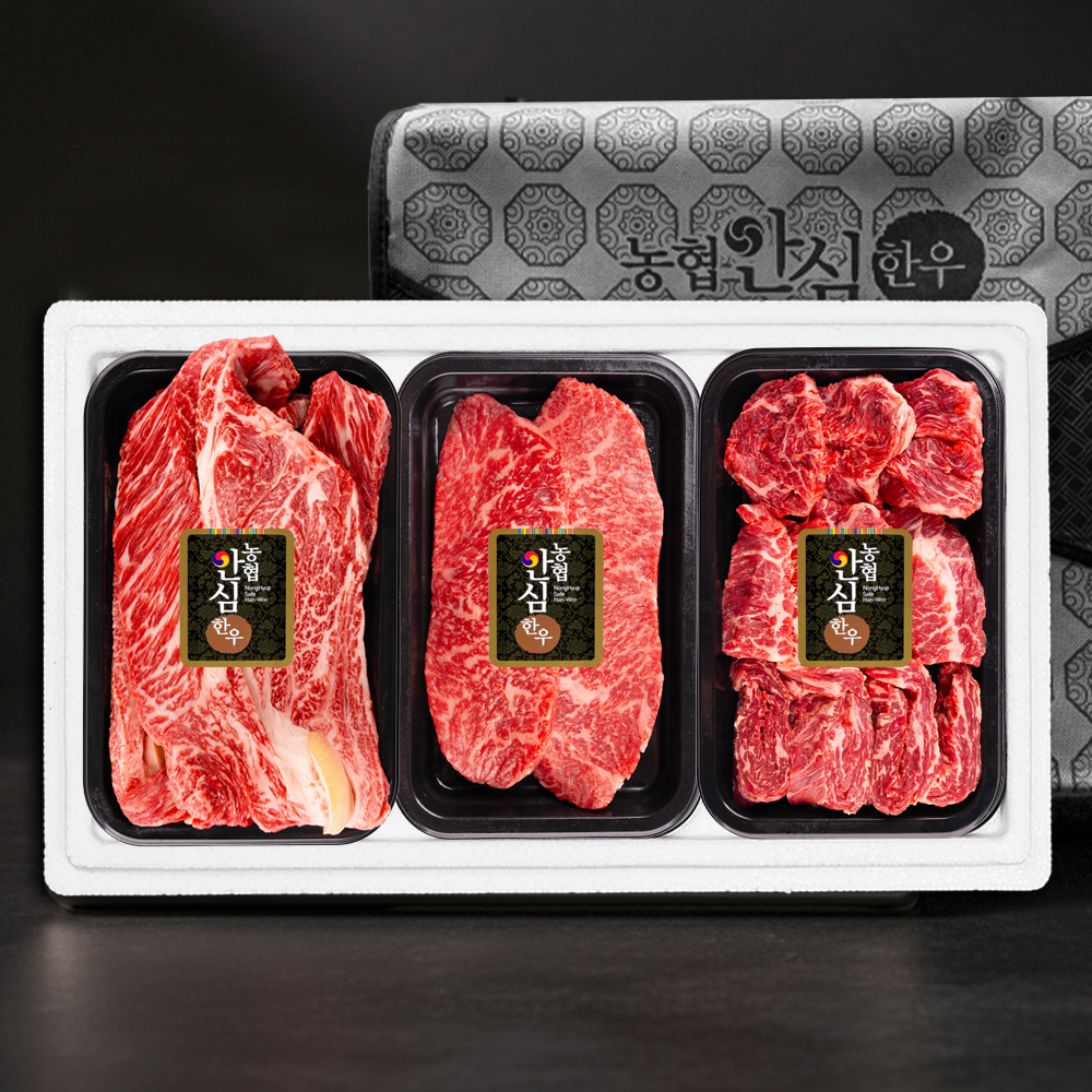 농협안심한우 2등급 등심400g + 채끝200g + 불고기400g + 부직포가방(1kg)/ 3T