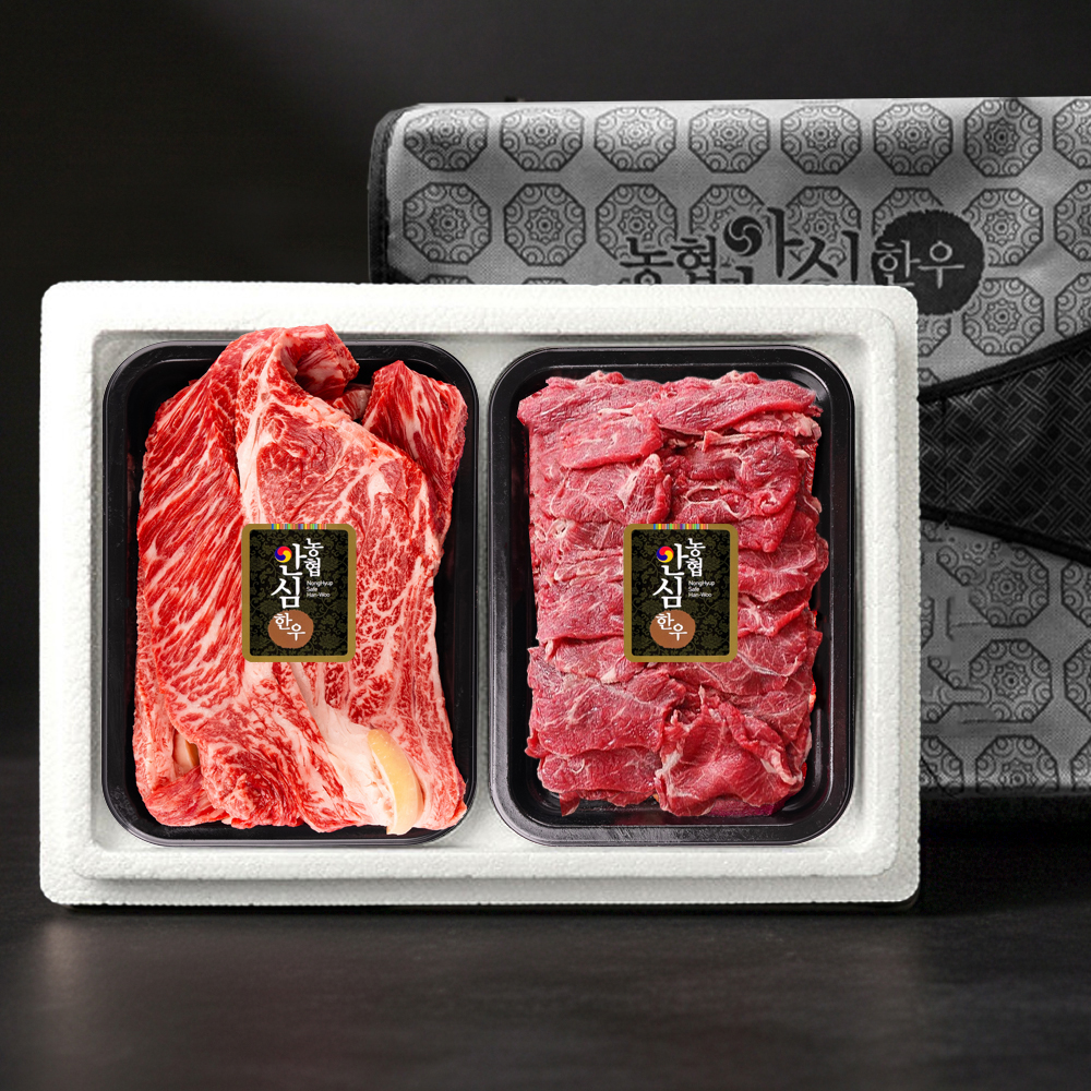 농협안심한우 2등급 등심400g + 치마400g + 부직포가방(0.8kg)/ 2T