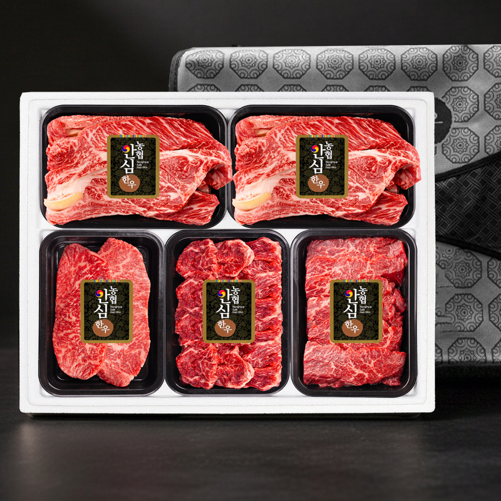 [농협안심한우]1등급명품선물세트1.5kg(등심300g+채끝300g+부채300g+불고기300g+국거리300g)